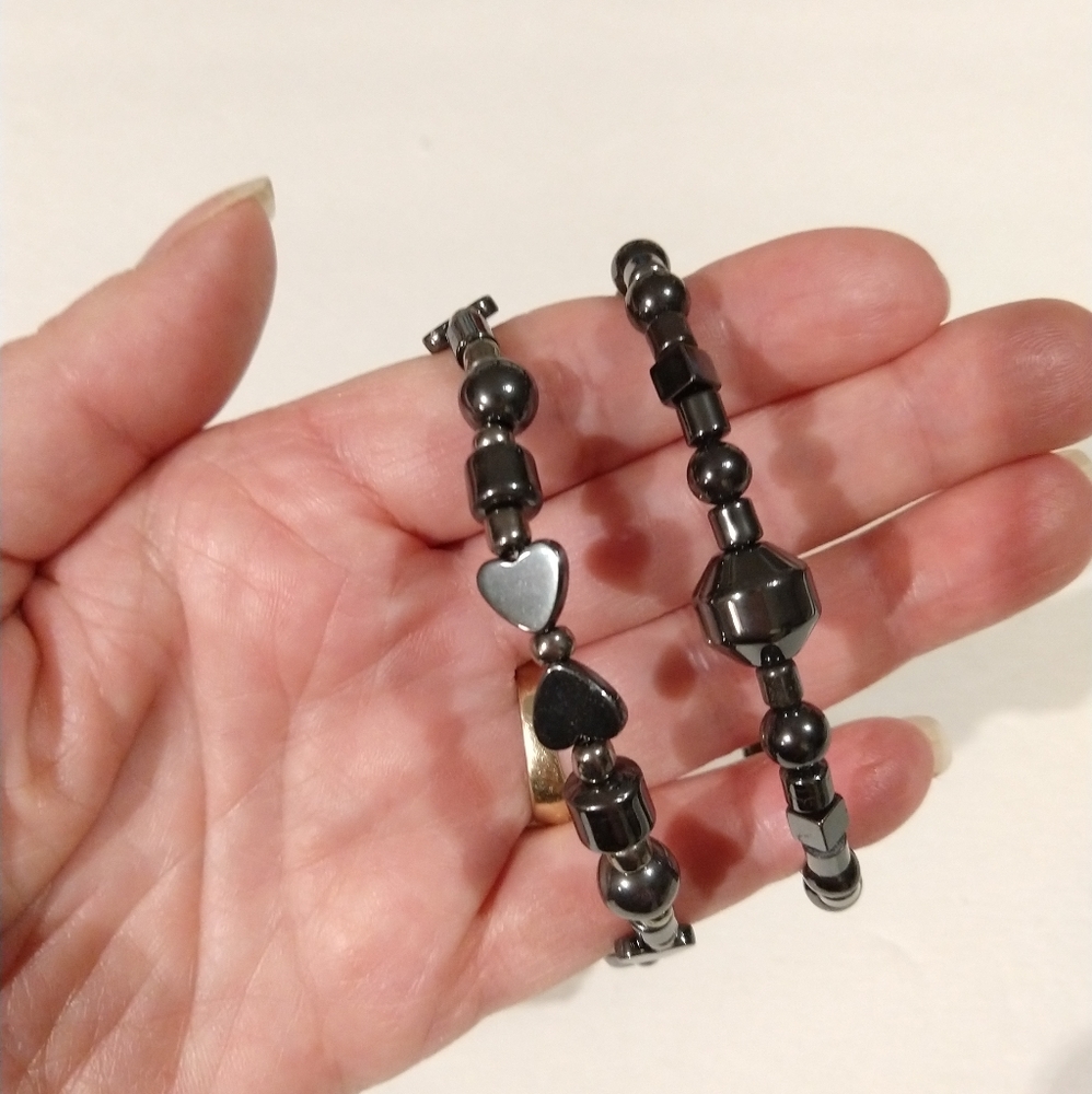 Hematite bracelets-set of two - Picture 5 of 5